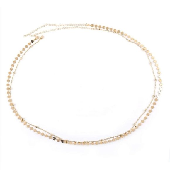 NWT Women's 2 Piece Disc Decor Waist Chains - Picture 2 of 3